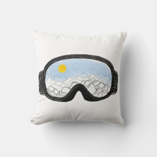 Coussin Ski Goggles Mountain View Illustration