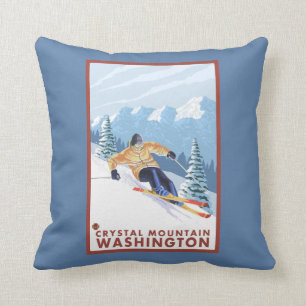 Coussin Skieur de neige de Downhhill - montagne en