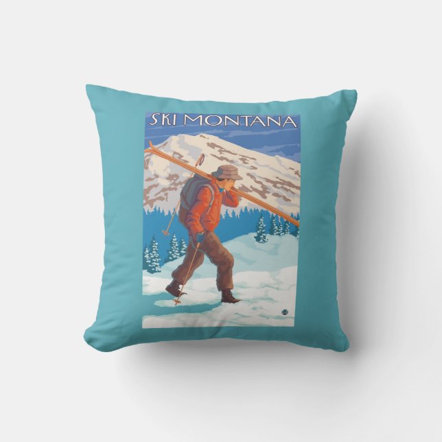 Coussin Skis de transport de neige de skieur - Montana (Recto)