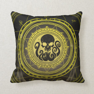 Coussin Skullthulhu Effrayante Arcane Jaune