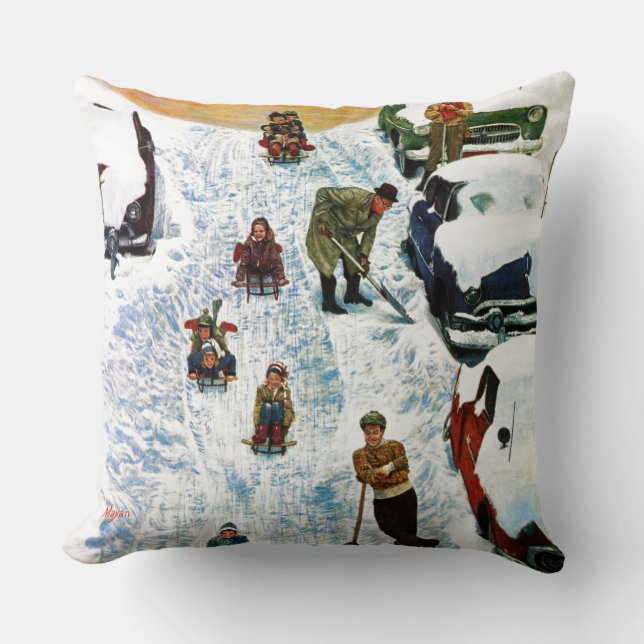Coussin Sledding et creuser (Recto)