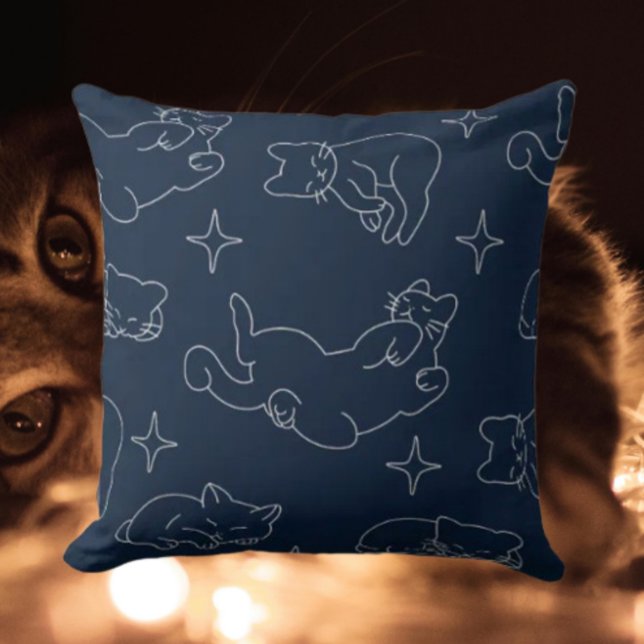 Coussin Sleepy Cat Lover Throw Pillow – Cozy Pattern (Créateur téléchargé)