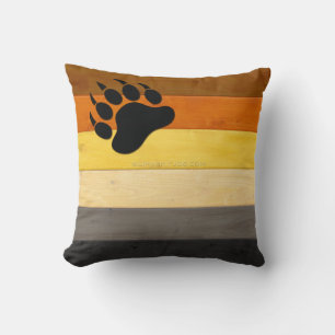 Coussin SlipperyJoe's Bear Pride drapeau de la texture du 