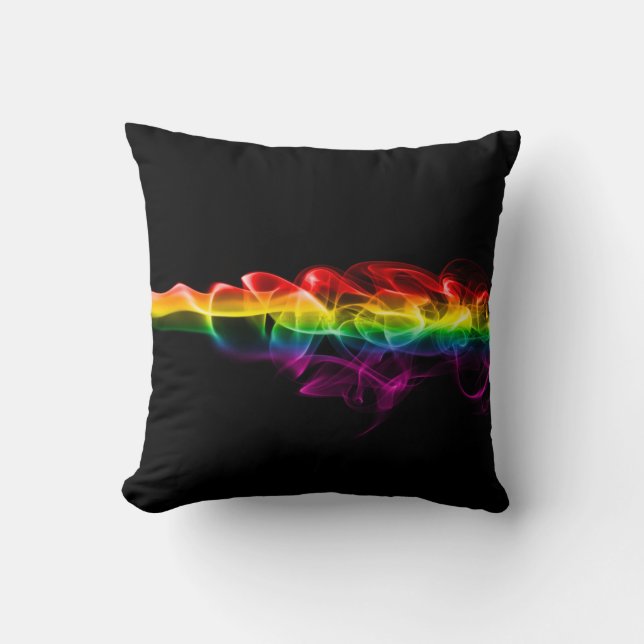 Coussin SlipperyJoe's fumée vif arc-en-ciel célébré (Recto)