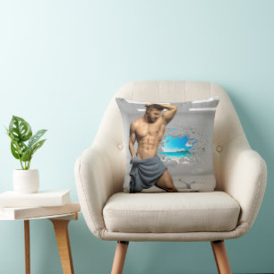Coussin SlipperyJoe's Man serviette brisée mur de brique b