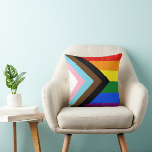 Coussin SlipperyJoe's Progress Pride Drapeaux gay cadeaux