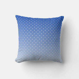Coussin Small White Polka Dots-Ombre Blue Throw Pillow 
