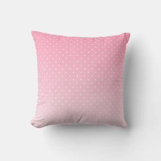 Coussin Small White Polka Dots-Ombre Pink Throw Pillow
