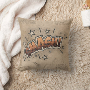 Coussin SMASH ! Livre de bande dessinée vintage Steampunk