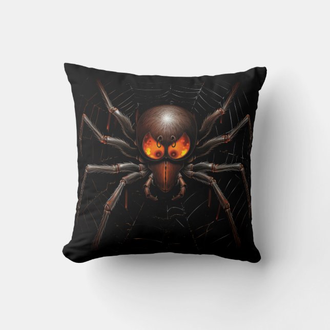 Coussin Smiling Spider's Halloween Party Throw Pillow (Front)