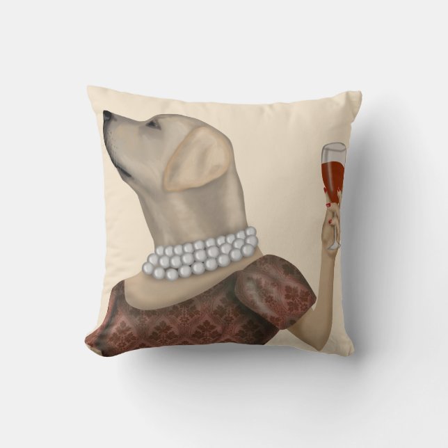 Coussin Snob de vin du Labrador jaune (Recto)