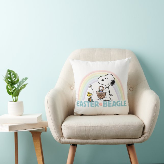 Coussin Snoopy & Woodstock - Beagle de Pâques (Chaise)