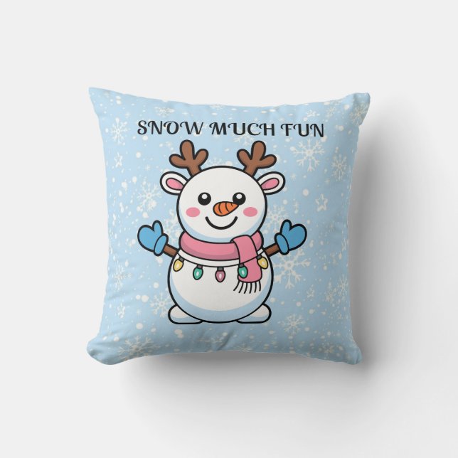 Coussin Snow Much Fun | Cute Winter Pillow (Recto)