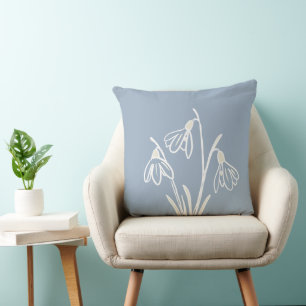Coussin Snowdrops Fleurs Janvier Anniversaire
