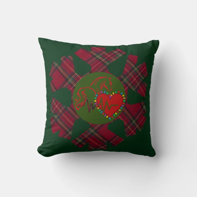 Coussin Snowflake Plaid Throw Pillow (Recto)