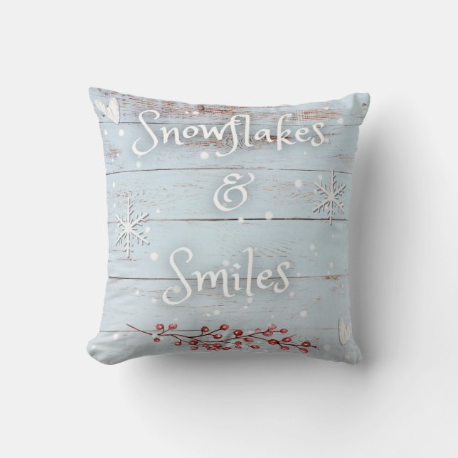 Coussin Snowflakes and Smiles Decretive Pillow (Recto)