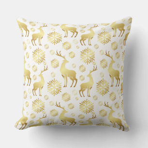 Coussin Snowflakes et rennes de Noël