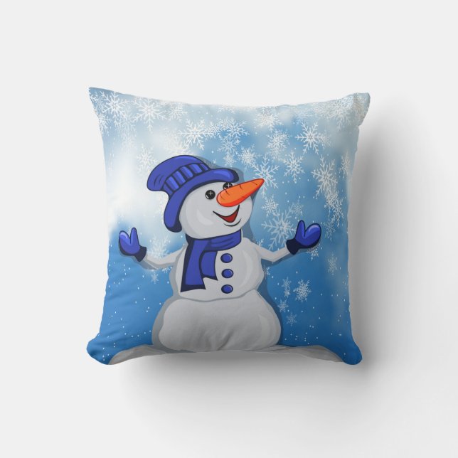 Coussin Snowman de Noël (Recto)