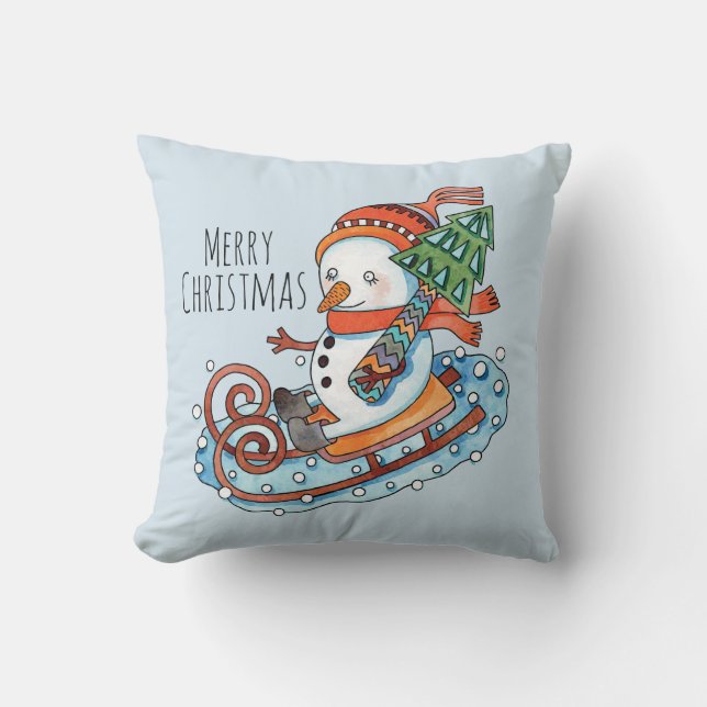 Coussin Snowman Jetant Oreiller (Recto)