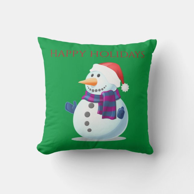 Coussin SNOWMAN Noël lance l'oreiller. (Recto)