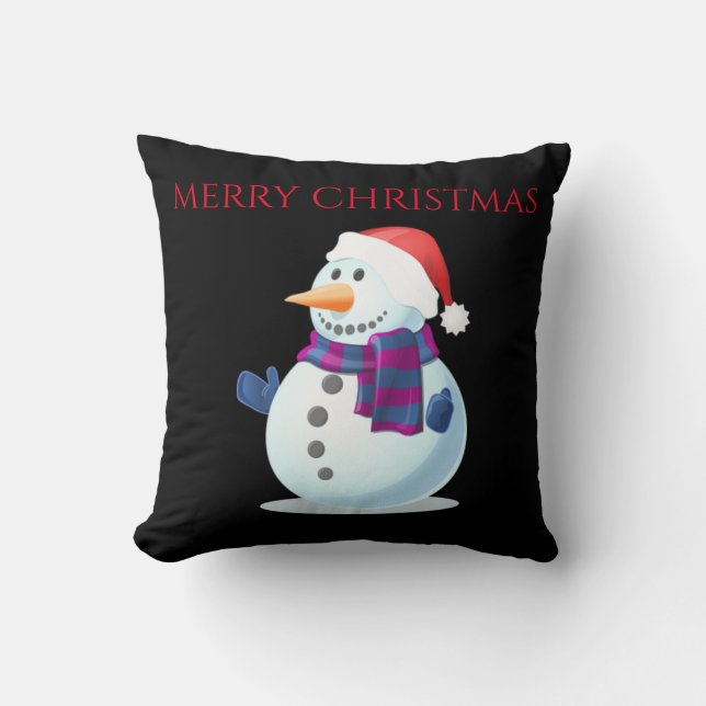 Coussin SNOWMAN Noël lance l'oreiller. (Recto)
