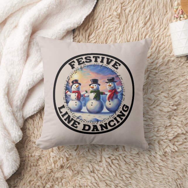 Coussin Snowmen Festif Line Dancing (Couverture)