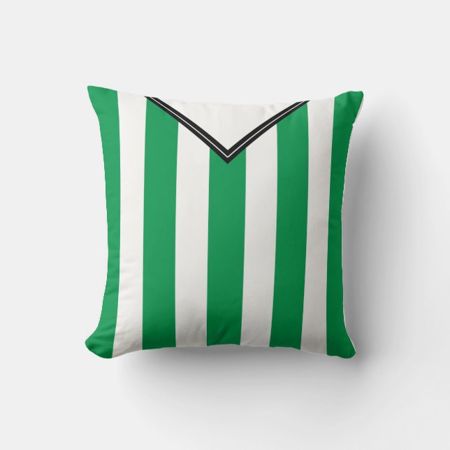 Coussin Soccer Football Jersey Nom Numéro Modèle, Vert (Recto)