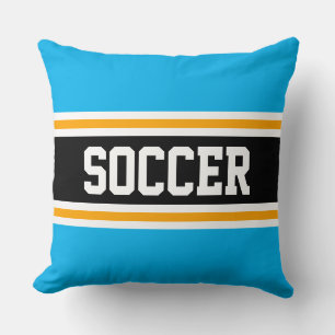 Coussin SOCCER Fun ciel lumineux bleu noir rayures athléti