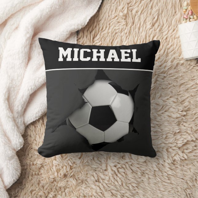 Coussin Soccer Personnalisé Joueur Ball Nom Sports (Couverture)