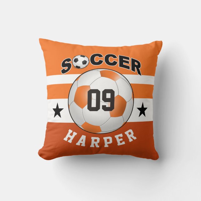 Coussin Soccer Sports Jersey Nom personnalisé Numéro| oran (Recto)