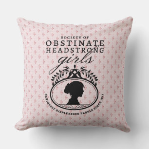Coussin Société Jane Austen des Filles Têtu et Volontaire