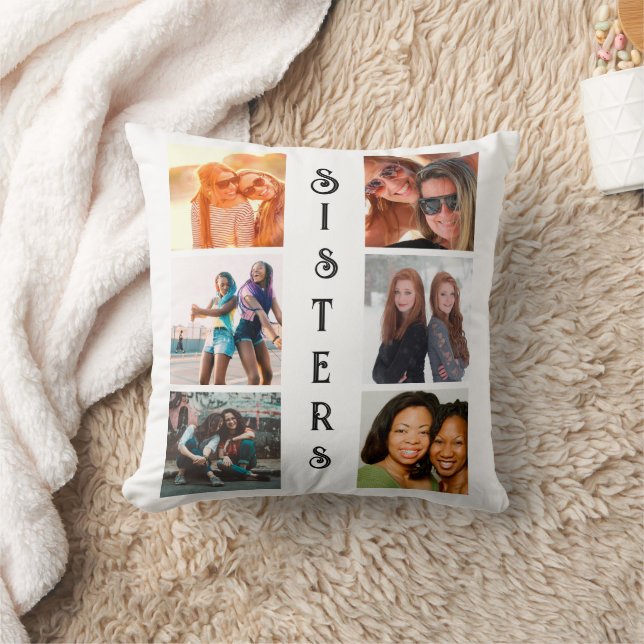 Coussin Soeurs modernes personnalisées 6 Collage photo (Couverture)