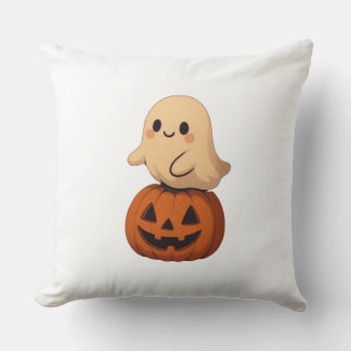 Coussin Soft Halloween pillow featuring a cute ghost on a 