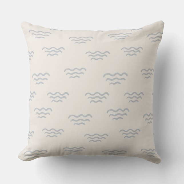 Coussin Soft Ocean Wave Pattern Minimal Coastal Water  (Recto)