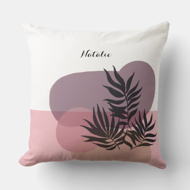 Coussin Soft Pastel Pink Abstract Tropical  (Recto)