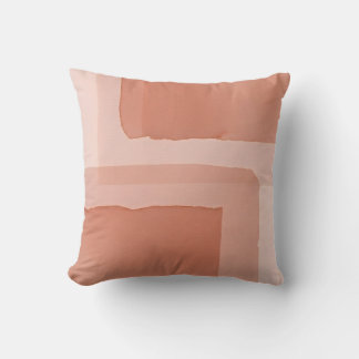 Coussin Soft Peach & Clay Watercolor Geometric Decorative
