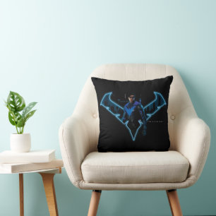 Coussin Soirée Gotham Knights dans le logo