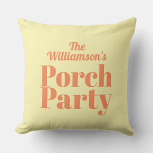 Coussin Soirée Porch Jaune et Corail