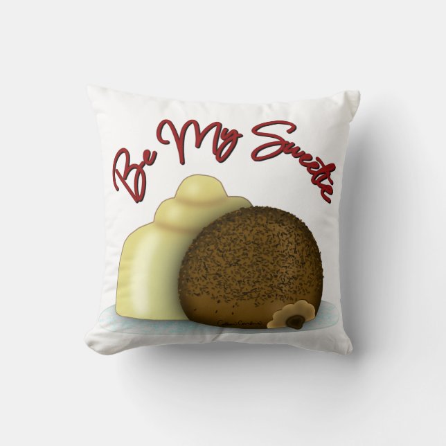 Coussin Sois Mon Chéri Chocolat Blanc Saint-Valentin (Recto)