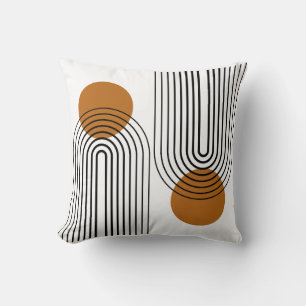 Coussin Soleil et Noir Minimaliste Bohème