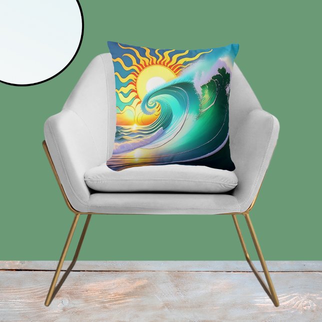 Coussin Soleil et Surf - nouveauté graphique (Créateur téléchargé)