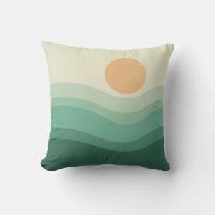 Coussin Soleil et vagues zen