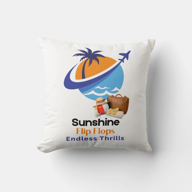 Coussin Soleil, Flip Flops, Endless Thrills (Recto)