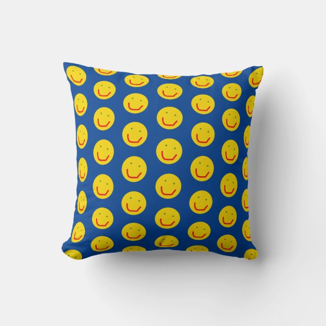 Coussin Soleil souriant, visage joyeux (Recto)