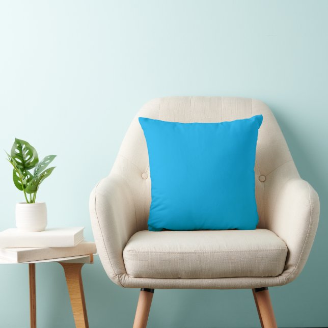 Coussin Solid Cyan Blue Background  (Chaise)