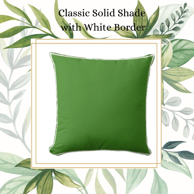 Coussin Solide classique Emeraude vert avec finition blanc (Créateur téléchargé)