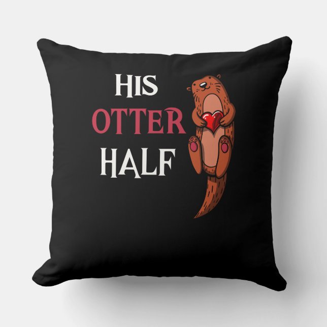 Coussin Son Otter demi mignonne copine qui correspond (Recto)