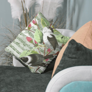 Coussin Songbirds vintages & Sheet Music