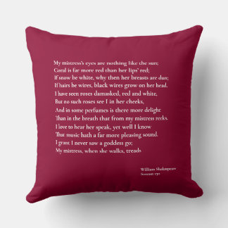 Coussin Sonnet 130 Les yeux de ma maîtresse ne sont rien