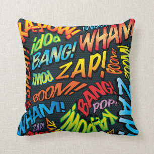 Coussin Sons de l'art Pop de Bande Dessinée Rétro Amusants